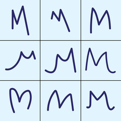 Set of M Letter - Signature