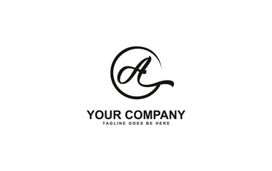 Circle brand logo icon letter A and simple elegant flat symbol logo design vector brand modern icon letter A
