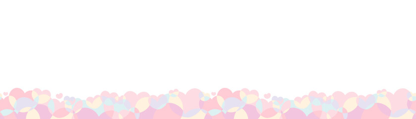 Vector illustration of cute pastel hearts seamless pattern background. Kawaii pale pink and light blue colors. Anniversary design such as Valentine's day, Birthday and Wedding.