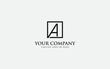 Obraz premium Square brand stylish logo icon and simple elegant flat symbol logo design vector brand Square stylish icon letter A