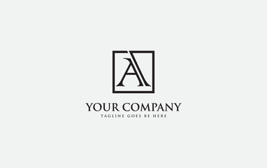 Square brand stylish logo icon and simple elegant flat symbol logo design vector brand Square stylish icon letter A