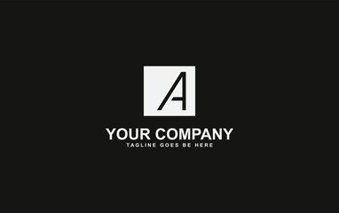 Square brand stylish logo icon and simple elegant flat symbol logo design vector brand Square stylish icon letter A