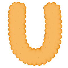 U Biscuit Letter Illustration