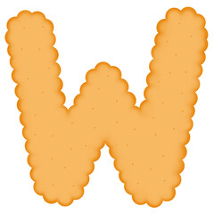 W Biscuit Letter Illustration