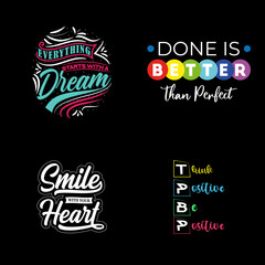 Set of lettering t-shirt design