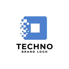 illustration of a letter O square on a technology theme for any company with a technology theme