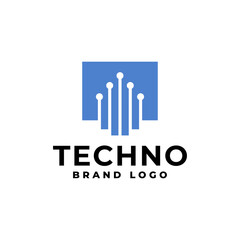 logo illustration of a technology theme for any company with a technology theme