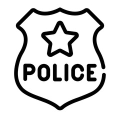 police shield line icon