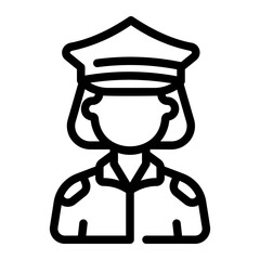 policewoman line icon