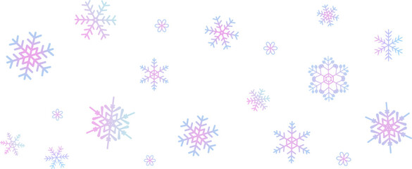 ピンク色と水色のグラデーションの雪の結晶の壁紙　パターン　背景イラスト　ベクター素材　ペールトーン