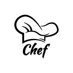 Chef logo cooking kitchen icon vector, chef hat icon logo