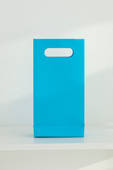 blue shopping bag isolated on white