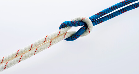 Tied rope together a knot