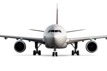 Papier Peint photo Avion Front view of wide body passenger airplane isolated on transparent background