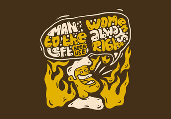 Illustration drawing of quotes about men and women