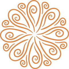 Floral sacred lines art ornament design vector template.