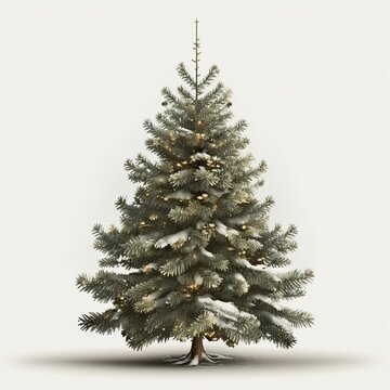 A Christmas Tree Isolated On White Background