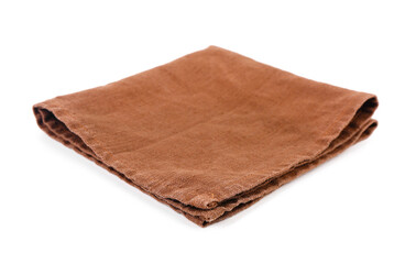 Brown napkin on white background