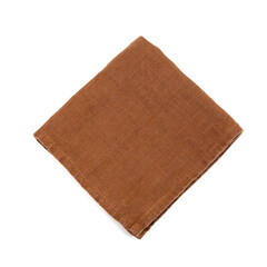 Brown napkin on white background