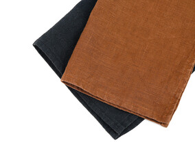 Kitchen napkins on white background, closeup