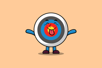 Cute cartoon Archery target character with flashy expression in modern cute style illustration