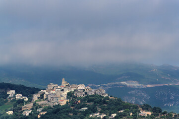 Fototapeta na wymiar Furiani village in Upper Corsica