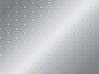 青海波模様の背景　横位置　シルバー