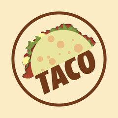 taco tuesday design label logo concept