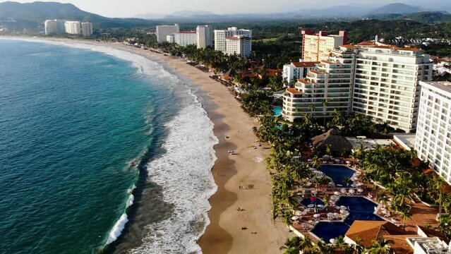 Seashore in Ixtapa, Zihuatanejo. taken by drone