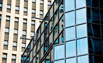 Full frame pattern of windows in office building