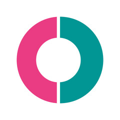 Colorful Circle graph icon isolate on transparent background.