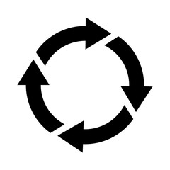 Black Circle arrows isolate on transparent background.	