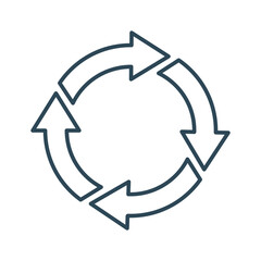 Black Circle arrows isolate on transparent background.	