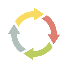 colorful Circle arrows isolate on transparent background.	