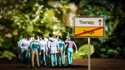 Street Sign to Therapy versus Drugs