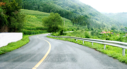 Road turning in the hills