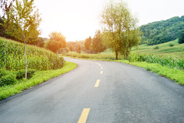 Fototapeta premium Road turning in the hills