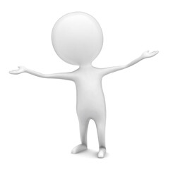 3d man welcoming concept in white isolated background