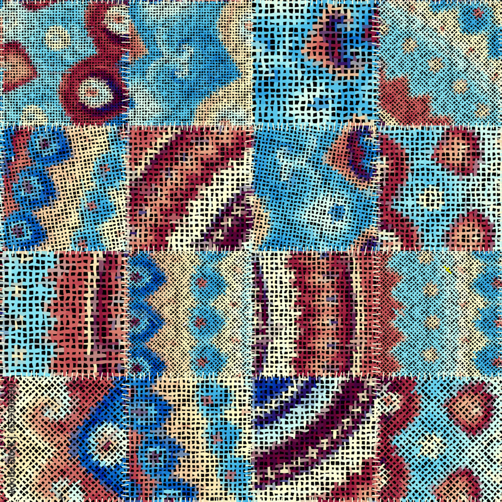 Poster Imitation of a texture of rough canvas. Seamless pattern.
