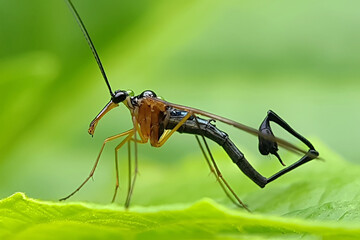 Scorpion fly on leaf