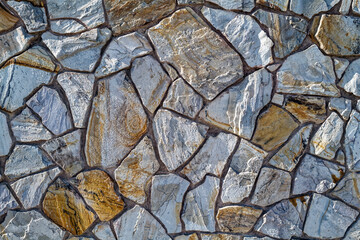 The abstract texture of an exterior stone wall on a building