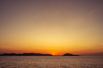夕日　海　自然