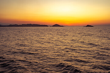 夕日　海　自然