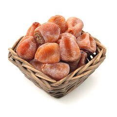 dried persimmon on white background 