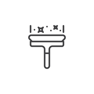 recommend clip art: Car windshield brush line icon