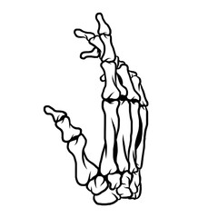 Hand Black And White Bones Graphic Vector Illustration