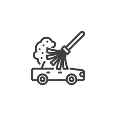 Car exterior dusting line icon