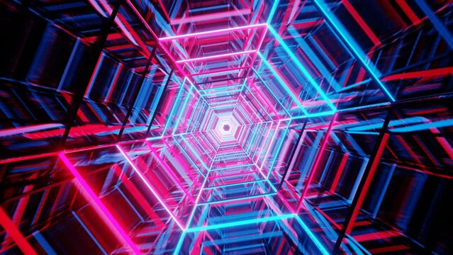 abstract background with rotating hexagon lines, best for background