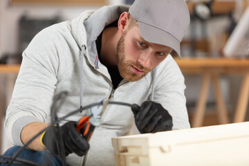 electrician working at building site