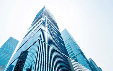 Low angle view of business skyscrapers in China